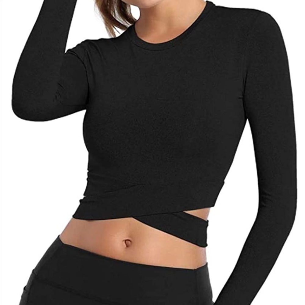 Women’s Long Sleeve Crop - Cross - Fitness - Black